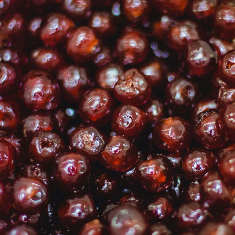 glace cherries red