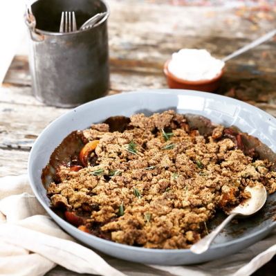 Apricot & Rosemary Crumble