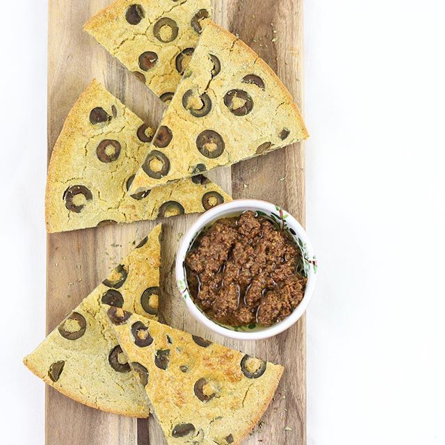 Olive & Rosemary Chickpea Flat Bread