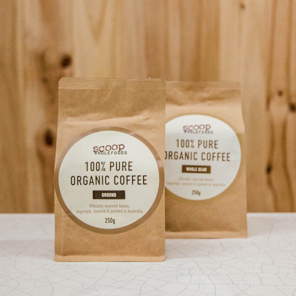 scoop's organic coffee beans