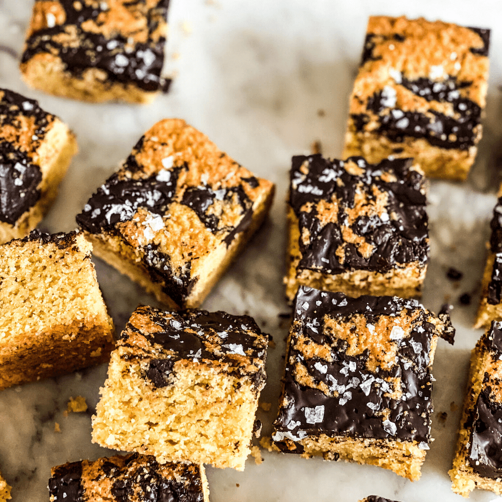 Salted Choc Chunk Brown Butter Blondies