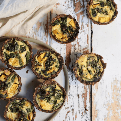 Pumpkin Asparagus and Silverbeet Mini Quiches