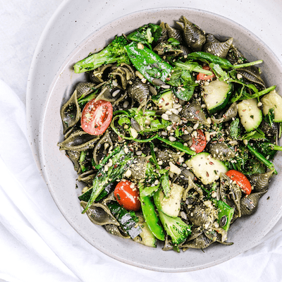 Greens Pesto with Spirulina Pasta